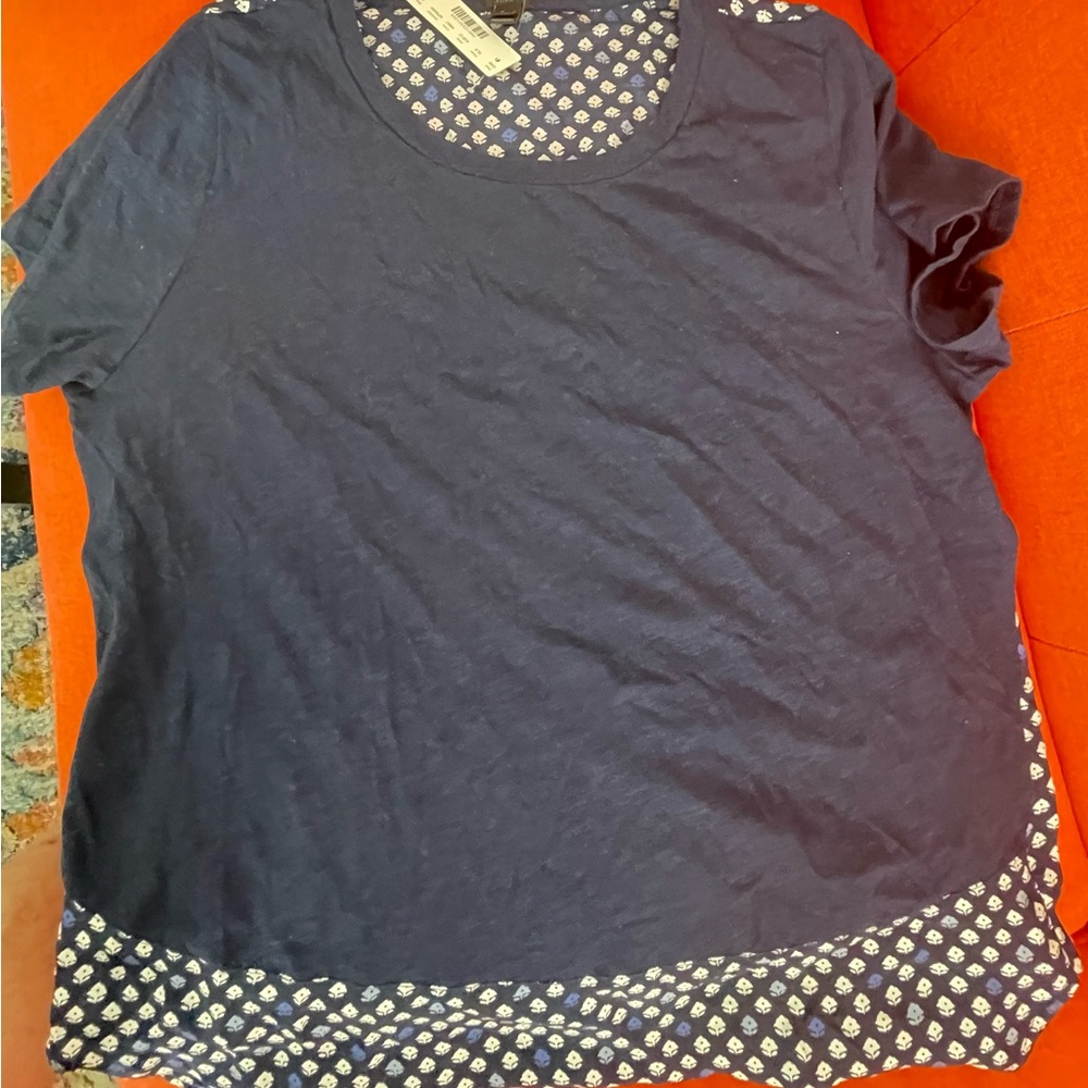 J Crew T shirt/ blouse - blue pattern -